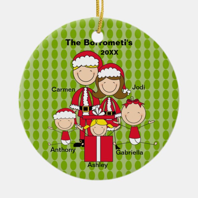 Familie von 5 Weihnachtsschmuck (Vorne)