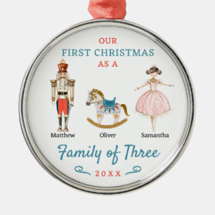 Familie von drei Nutcracker Erstes Weihnachtsfest Ornament Aus Metall