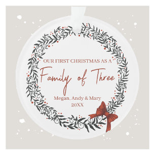 Familie von drei Personalisierten Weihnachtsschmuc Ornament