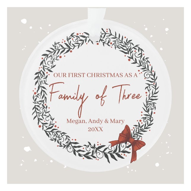 Familie von drei Personalisierten Weihnachtsschmuc Ornament (Family of Three Personalized Christmas Ornament)