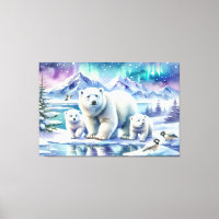 Familie von Eisbären Schneeszene Malerei