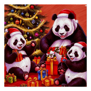 Familie von Pandas Eröffnungsfeierlichkeiten Poster