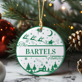 Familie Weihnachten mit Sleigh Gewohnter Weihnacht Keramik Ornament