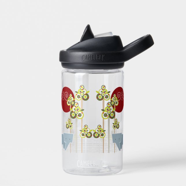 Familie Whimsical Elephant in Wald & Rote Sonne Trinkflasche (Links)