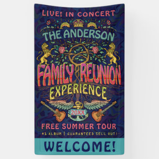 Familie Wiedersehen Band Retro 70er Konzert Name Banner