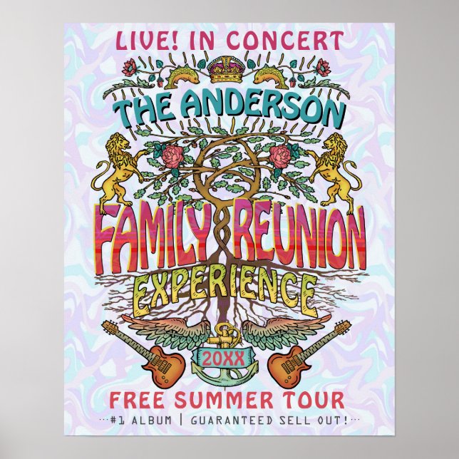 Familie Wiedersehen Band Willkommensname Retro 70e Poster (Vorne)
