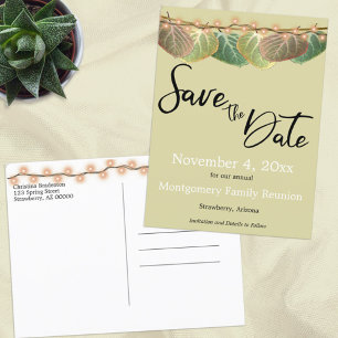 Familie Wiedersehen Save the Date Aspen Tree Blätt Ankündigungspostkarte