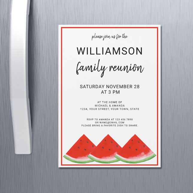 Familie Wiedersehen Watermelon Magnetische Einladu Magneteinladung (Von Creator hochgeladen)