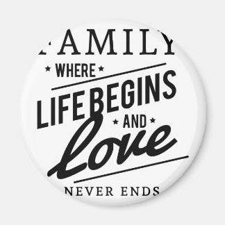 Familie: Wo das Leben beginnt und Liebe nie endet Magnet