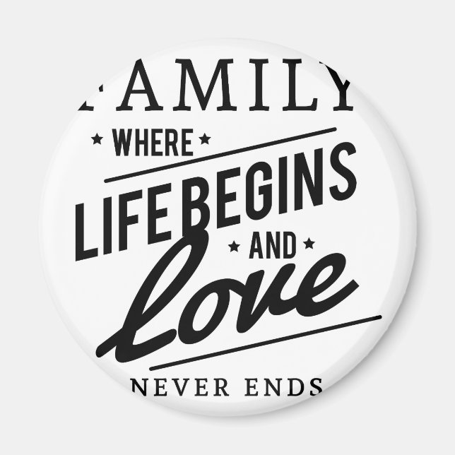 Familie: Wo das Leben beginnt und Liebe nie endet Magnet (Vorne)