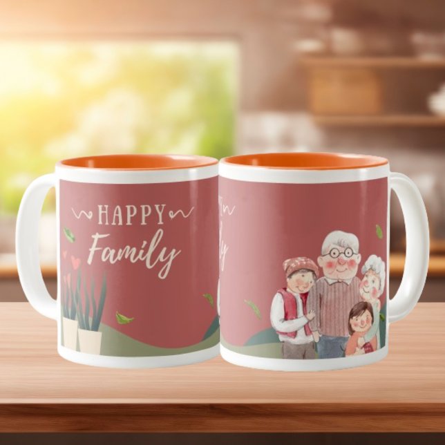 Familie Wraparound mit rotem und grünem Wasser Zweifarbige Tasse (Von Creator hochgeladen)