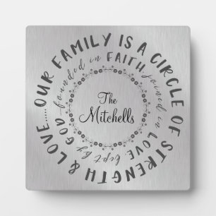 Familie; Zirkel der Liebe, gegründet im Glaubenssa Fotoplatte