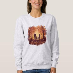 Familie zuerst – Thanksgiving Silhouette Sweatshir Sweatshirt