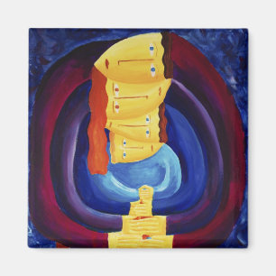 Familie Zusammen Moderne Porträtmalerei Kunst  Magnet