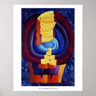Familie Zusammen Modernes Porträtmalerei Kunst Dru Poster