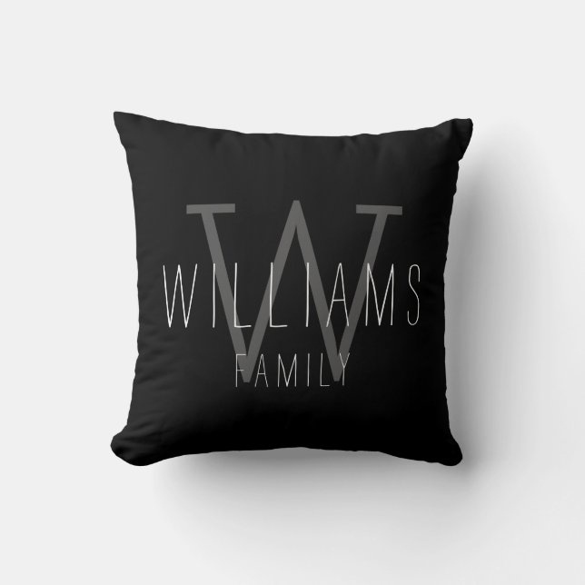 Familiemit Monogramm Throw-Kissen Kissen (Vorderseite)