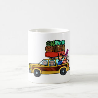 Familien-Ausflug - Kombiwagen-Autoreise Kaffeetasse