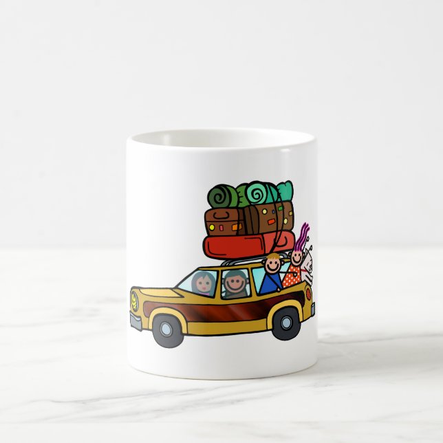 Familien-Ausflug - Kombiwagen-Autoreise Kaffeetasse (Mittel)