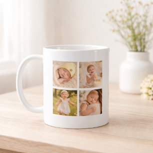 Familien Baby Andenken Geschenk Foto Collage Maßge Kaffeetasse