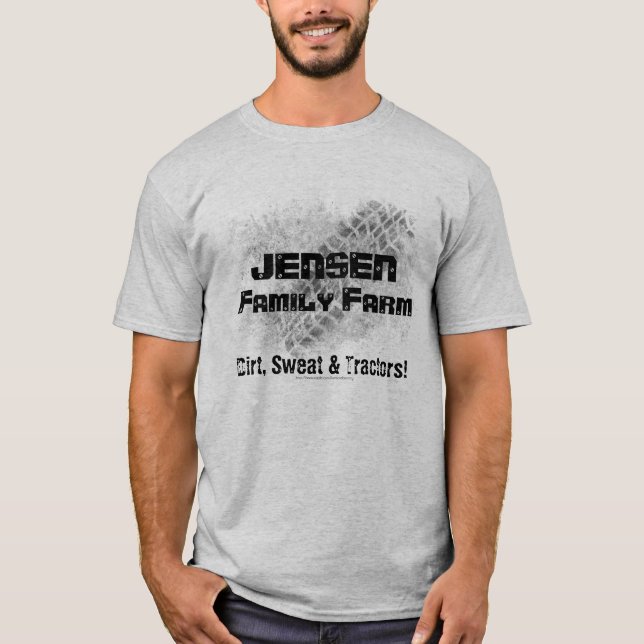 Familien-Bauernhof-T - Shirt mit Traktorbahn (Vorderseite)