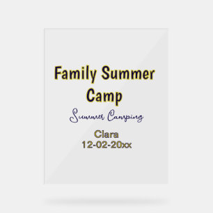 Familien-Camping-Urlaub benutzerdefiniert Name Dat Acrylschild