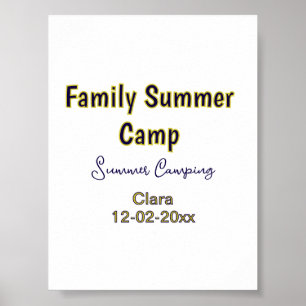 Familien-Camping-Urlaub benutzerdefiniert Name Dat Poster