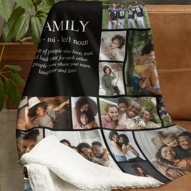 Familien-Definitions-Fotocollage Fleecedecke (Von Creator hochgeladen)
