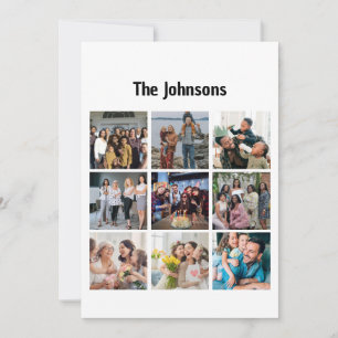 Familien Erinnerungen 9 Foto Raster Personalisiert Karte