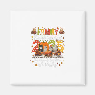 Familien-Erntedank-Katzen-Abendessen Fest Vintage- Magnet