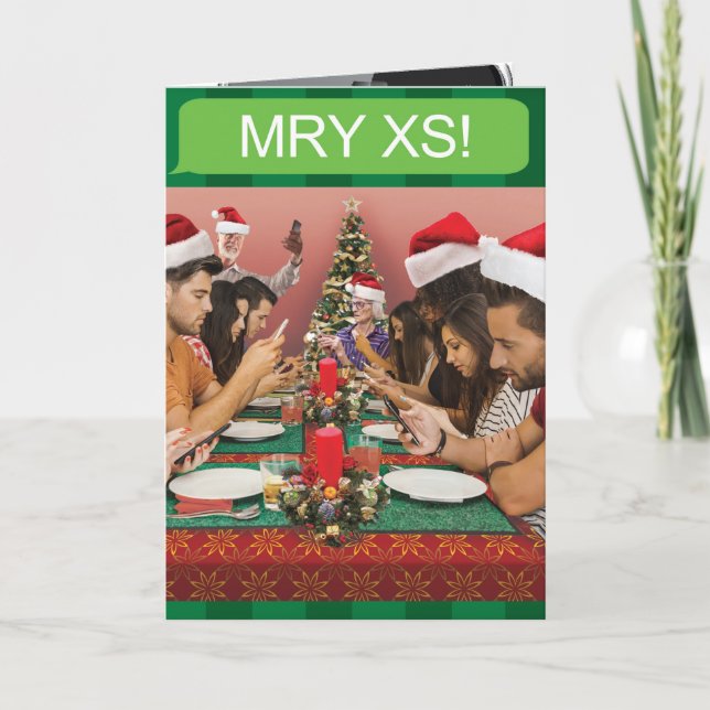 Familien-Feiertag simsen Weihnachtslustige Karte (Vorderseite)