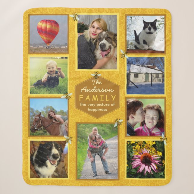 Familien-Foto-Collage 10 stellt | Sherpadecke (Vorderseite)
