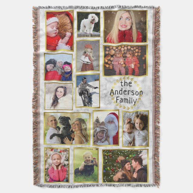Familien-Foto-Collage 14 Bilder marmorn das Decke (Vorderseite Vertikal)