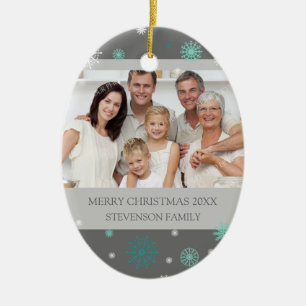 Familien-Foto-frohe Keramikornament