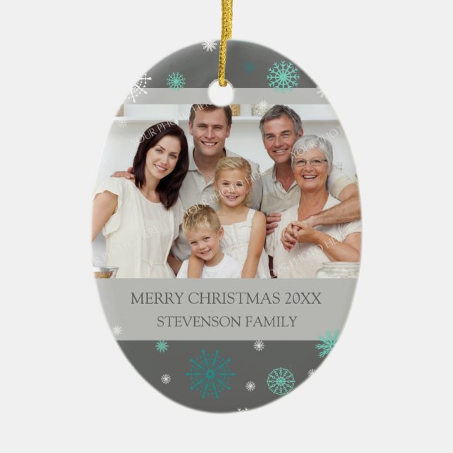 Familien-Foto-frohe Keramikornament (Vorne)