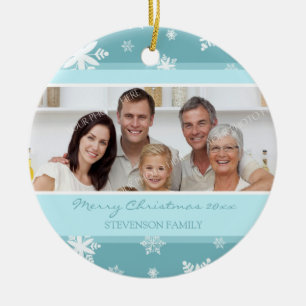 Familien-Foto-frohe Weihnacht-Verzierung Keramikornament