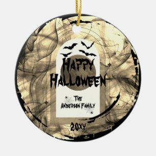 Familien Foto Keepake Spooky Happy Halloween Keramik Ornament