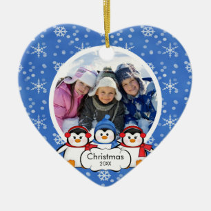 Familien-Foto-Weihnachtsverzierungniedliche Keramikornament