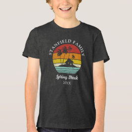 Familien Frühling Break Beach Palmen Matching Tri-Blend Shirt