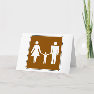 Familien-Fußgänger-Symbol-Schild Karte