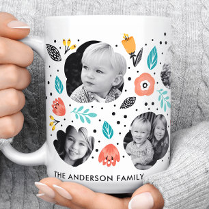 Familien-Garten Bunte Blumen-Fotocollage Kaffeetasse