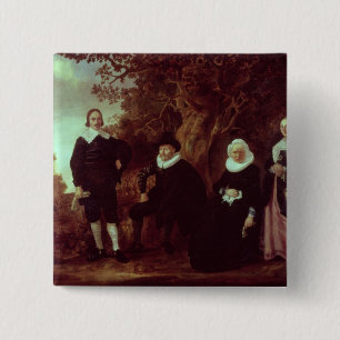 Familien-Gruppe in einer Landschaft Button