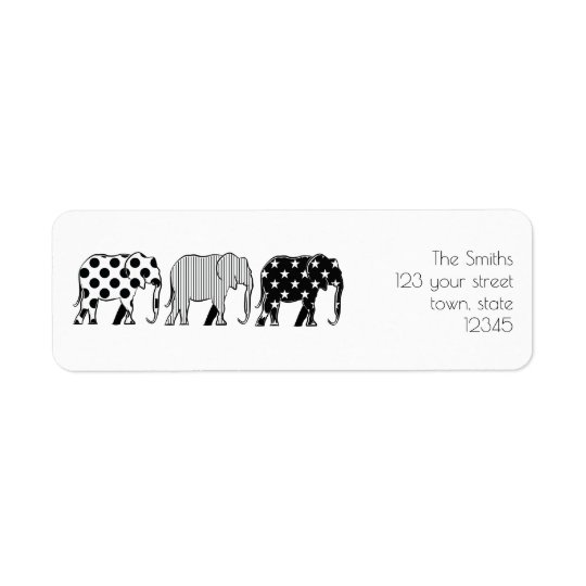 Familien-Gruppen-Cartoon-Elefant-Schwarz-cooles