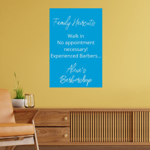 Familien-Haarschnitte Walk-in-Barbershop-Salon-Pla Poster