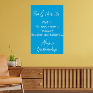 Familien-Haarschnitte Walk-in-Barbershop-Salon-Pla Poster