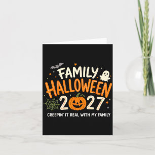 Familien-Halloween 2027 lustiger Kürbis-Geist grus Karte