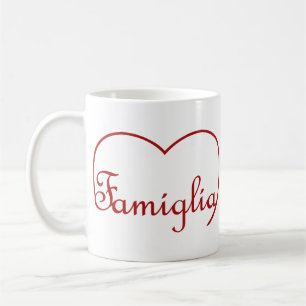 Familien Italienisches Familienherz Rot Kaffeetasse