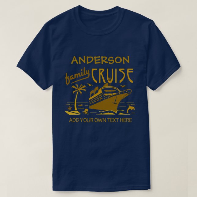 Familien-Kreuzfahrt-Ferien-Schiffs-individueller T-Shirt (Design vorne)