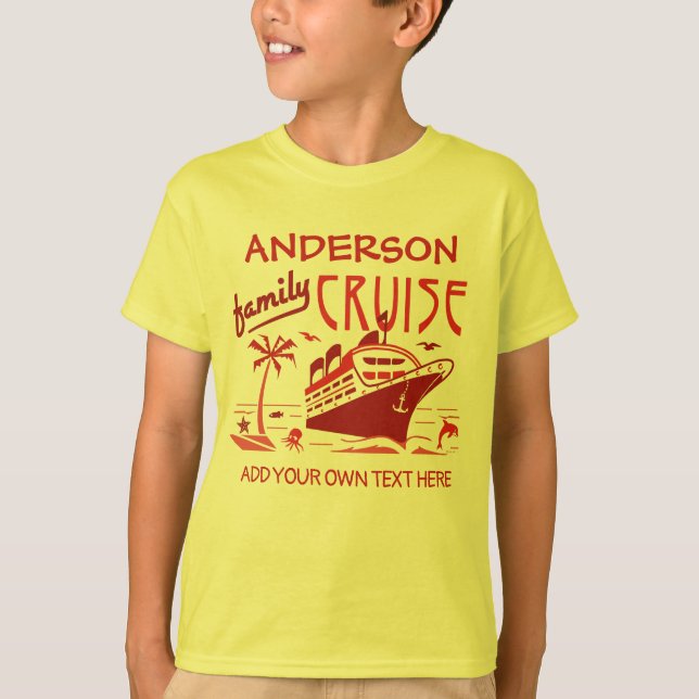 Familien-Kreuzfahrt-Ferien-Schiffs-individueller T-Shirt (Vorderseite)
