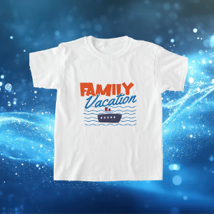 Familien Kreuzfahrt Kinder Urlaub Orange/Blau T-Shirt
