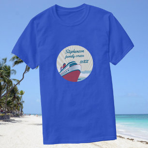 Familien-Kreuzfahrt mit Retro Kreuzschiff T-Shirt